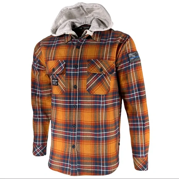 Howitzer Style Men's Button Down Hoodie Flannel Mag Military Grunt MFG - Picture 2 of 10